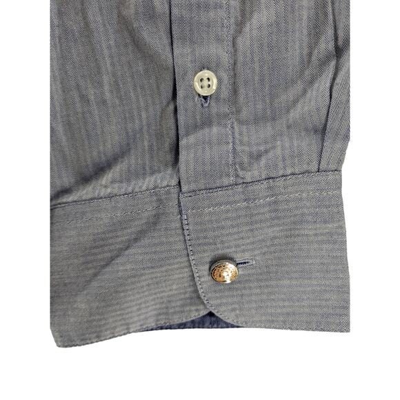 Kenneth Cole Dress Shirt XXL Blue Button Up Super Slim Collared Striped Workwear - Picture 3 of 11